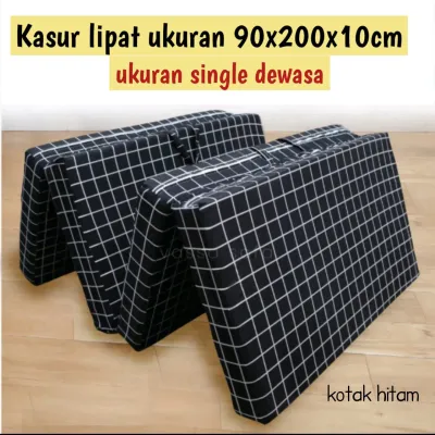 kasur lipat ukuran 90x200x10cm muat satu orang dewasa dan anak anak