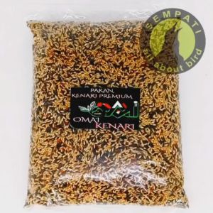 SEMPATI Pakan Burung Kenari Premium Omai Kenari 1kg Pakan Penggacor Lomba Harian Burung Kenari Extra Rempah Canary Seed Campur Biji Sawi Niger Bersih Makanan Kenari Gacor Panjang Durasi