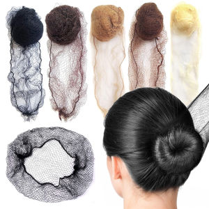 20/60 Chiếc Lưới Tóc Nylon Vô Hình Cho Khiêu Vũ & Biểu Diễn Bền Dùng Một Lần Ba Lê Bun Bao Snoods Với Viền Co Giãn 5 Mm