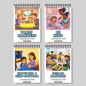 Kids Coloring Book Values Activity Book Manners Emotions Self Control Unique Gift Educational
