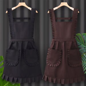 Váy Vải Canvas Nấu Ăn Mỏng Mùa Hè Mới 2025 Chống Dầu Cho Phụ Nữ Nhà Bếp Dễ Thương Dễ Thương Chất Liệu Cotton Phong Cách Trung Hoa