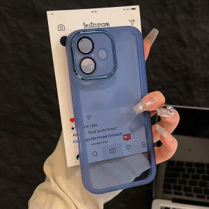 Ultra-Thin Transparent Silicone Phone Case for Apple 16Promax iPhone 15 Full Cover Protective Shell Women Simple Style Anti-Fall