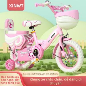 Folding Childrens Bicycle with Auxiliary Wheels
