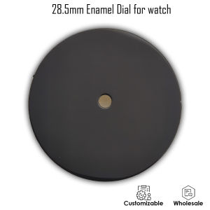 28.5mm Dial NH35 Dial 4R35 Dial Enamel Pure Black Date at 3 Oclock Watch Accessories Customizable Wholesale Watch Dial