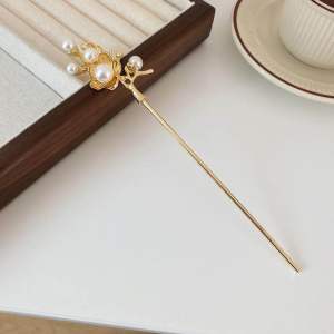 Trâm cài tóc bông hoa mận trâm búi tóc kim loại đính ngọc cổ trang cho nữ