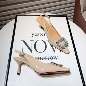 Wine Red High Heel Wedding Shoes New Style Single Strap Backless Diamond Embellished Womens French Style Square Head Sandals