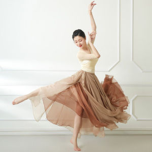 Elegant Fairy Tale Dance Costume with Drifting Half Skirt for Stage Performance A-Line Long Skirt Natural Waist Polyester Fabric