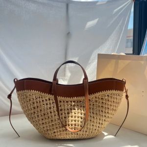 Women Straw 2in1 Woven Bag Adjustable Strap Straw Armpit Bag Large Capacity Dumpling Shoulder Bag For Summer Beach Bucket Bag