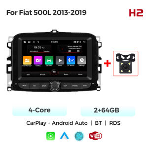 Wireless CarPlay Android Auto For Fiat 500L 2013-2019 IPS Screen GPS Navigation BT Dual USB Steering Wheel Control Head Unit