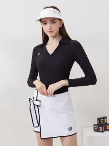 ผู้หญิง กอล์ฟเทนนิสแขนยาว เสื้อท่อนบน กระโปรง ชุด พรางหุ่น ชุดกีฬาสําหรับ ฤดูใบไม้ผลิ และ ฤดูใบไม้ร่วง Season