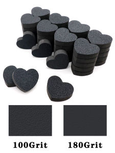 50pcs Heart Sponge Nail Files Blocks 180/240 Double-sided Polishing Sanding Buffer Washable Sandpaper Manicure Tools Black Pink