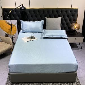 SUNLIGHT HOME Houndstooth Cooling Bedsheet Set With Free PillowcasePlaid Bed Sheet SetBreathable Fitted Bedsheet Set