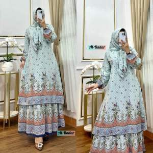 Gamis Motif Tumpuk Malaysia Model Terbaru