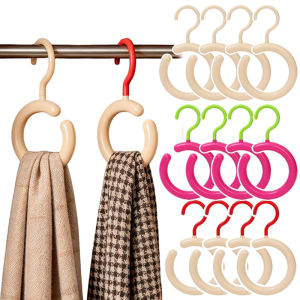 Multipurpose Plastic Circular Hat Hanger Rings / Closet Organizer for Scarves Neckties Baseball Caps / Space Efficient Wardrobe Accessory Storage Hanging Hooks