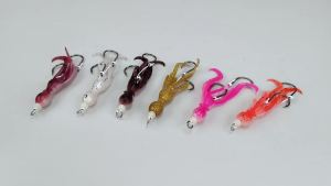 TEASER 5Pairs/lot Luminous TPE Super Elastic Octopus Squid Bait Saltwater Fishing Octopus UV Soft Silicone Skirts Pike Lures