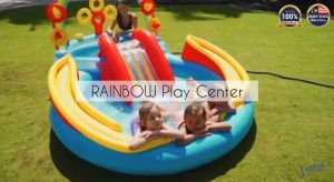 INTEX Rainbow Play Center Children Toy Playground Swimming Pool Swim Gelongsor Air Kolam Renang Mainan Budak 57453