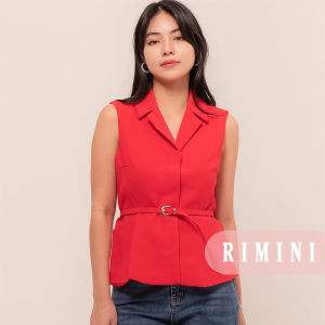 RIMINI - Atasan Wanita Formal Tanpa lengan Belted Size XS-XL - Astoria Top 7159
