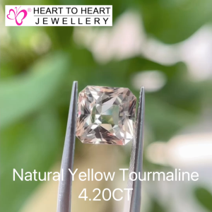 Natural Gemstone Yellow Tourmaline 4.20CT Octagon Mix Faceted cut Light Yellow from Sri Lanka