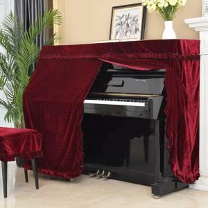Vỏ Bọc Đàn Piano Bằng Vải Nhung Vàng Dày Nửa Phủ Toàn Bộ Bao Phủ Bao Phủ Ghế Chân Đế Chất Liệu Vải Chống Bụi Chống Thấm Nước
