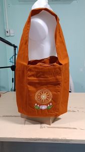 ย่ามพระ โทเร ปักลาย 15 นิ้ว ย่าม พระ  ( ย่ามปักษ์ ย่ามกิจนิมนต์ กระเป๋า พระ ) โชคดีโปรดักส์ สังฆภัณฑ์