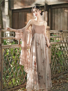 New Chinese Style Tang Suit Cheongsam Tea Ceremony Dress Two-Piece Set Improved Strapless Dress Daily Wear Hanfu Skirt