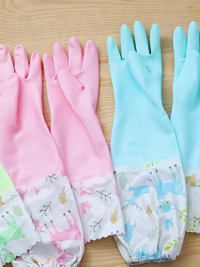 Latex Long Gloves Dishwashing Gloves Kitchen Cleaning Waterproof Thick Latex Rubber
