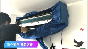 Professional Air Conditioner Cleaning Cover with Drain Outlet Waterproof Dust Clean Protector Bag Cover