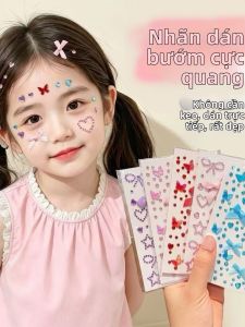 Nhãn Dán Hình Tim Nơ Cho Trang Điểm Sân Khấu Cho Bé Gái