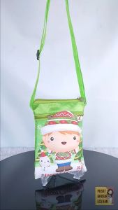 Sling 3D 2 Ruang Tas Selempang Natal Lucu Souvenir Christmas