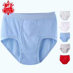 3 Pack Pure Cotton Mens Triangle Underwear Cotton Middle-Aged and Elderly High Waist XL Old Fat Guy Big Underwear Loose