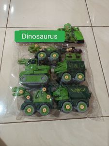 mainan mobil kontruksi dinosaurus 5 in 1 bisa di rakit jadi robot