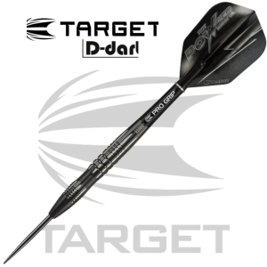 TARGET STEEL TIP DARTS - 22G/24G (PHIL TAYLOR) POWER 8ZERO 3 BLACK TITANIUM DART SET