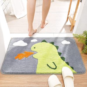VIKAMA Cute Cartoon Imitation Cashmere Carpet Soft Absorbent Bathroom Floor Mat Childrens Bedroom Kitchen Floor Mat Home Decor