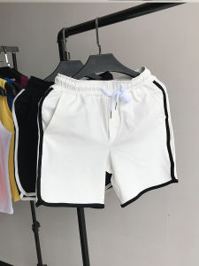 กางเกงขาสั้นผู้ชายยีนส์ทรงตรงเอวกลาง ทรงหลวม สไตล์เกาหลี ทรงลำลอง สำหรับฤดูร้อน กางเกงขายาวทรงบาง