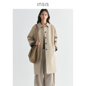 INSIS FEMME | Cotton Color Block Mid Length Trench Coat