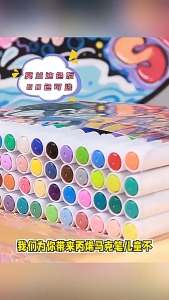12-80Colors Acrylic Marker Pen Set Waterproof Painting Marker Drawing Art DIY Glass Supplies