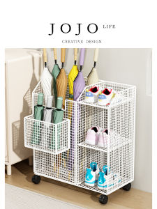 Simple Multi-layer Mobile Shoe Rack Storage Shelf Home Furniture Metal Material Modern Style Utility Shelf No Customization