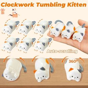 Creative Clockwork Tumbling Kitten Movable Toy: A Unique Cute Kitten Gift for Kids