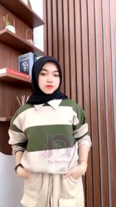 JIJO ONESET - PAKAIAN WANITA TERBARU SET CREWNECK JI HOO KERAH MIX CELANA CARGO JOOLY