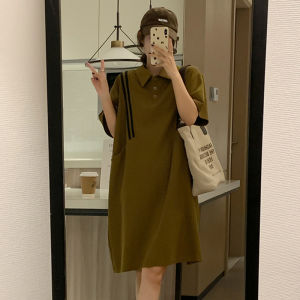 Summer Europe Style Large Size Loose Mid-length Dress