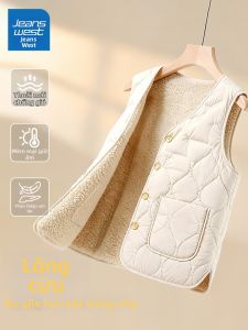 Jeanswest | Áo Gile Lông Cừu Đảo Mặt Dày Ấm