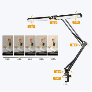 Double Head LED Desk Lamps Dimmable Led Computer Monitor Light adjustable USB Table Lamp Office Study Reading Lighting Fixture