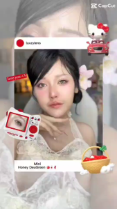 ลายแม่ดิว เลนส์พรีเมี่ยม ตาหวาน ไฮโซ เลนส์มินิ คอนแทคลเลนส์ Honey Dew ค่าน้ำ 42% โพลีมาคอน สีเขียว