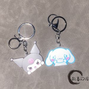 3D HelloKitty Anime Acrylic Keychain Pendant Dual-Sided Gradient Design Charms Fashionable Bag Accessories Made in China