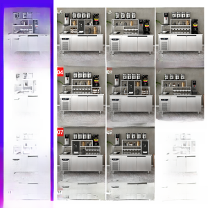 Milk Tea Shop Equipment Full Set Water Bar Beverage Shop Refrigeration Workbench Stainless Steel Commercial Slotted Refrigerated Console