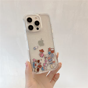 Kawaii Miffy Rabbit Acrylic Phone Case Cute Cartoon Design for iPhone 16 pro Max 15 pro 14 pro Compatible Eco-Friendly Shockproof