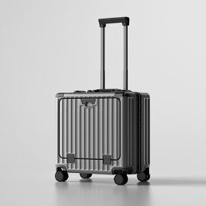 Gladys 18-Inch Handheld Suitcase Travel Carry-On Bag with Password Lock Business OL Style Hard Shell Polyester Luggage