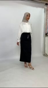 Rok Hitam Formal Span Karet Samping Pinggang Polos Panjang Ukuran M L XL