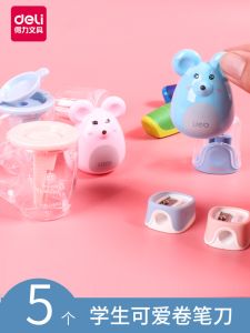 Small Manual Pencil Sharpener Kindergarten Triangle Pencil Sharpener Plastic Shell Standard Pencil Sharpener for Primary School Students