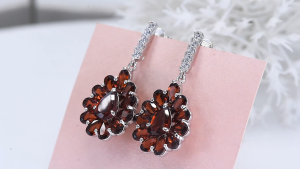 Lohaspie Jewelry Genuine 7.2 Carats Solid Sterling Silver 925 Stud Earring Natural Garnet Stud Earring Pure Silver 925 Original Garnet Wedding Earring For Women Silver 925 Jewelry